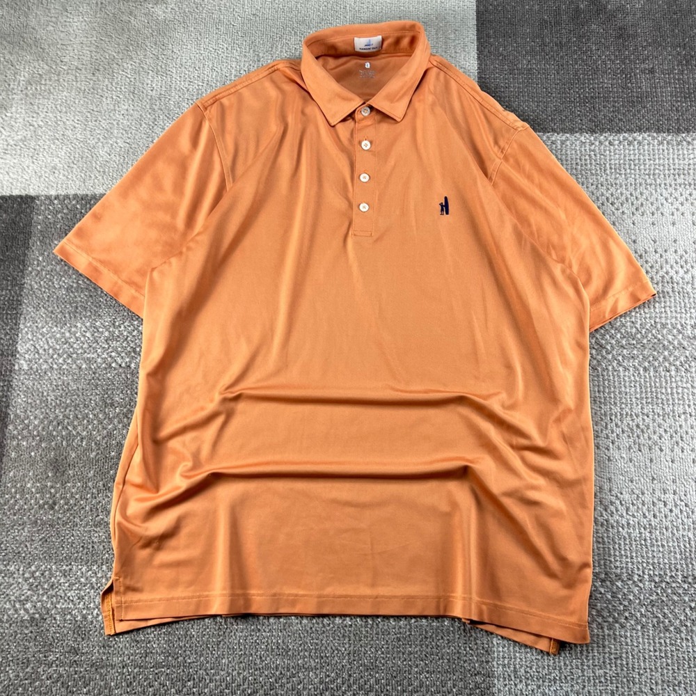 Johnnie-O Hangin Out Mens Orange Short Sleeve Performance Polo Shirt Large